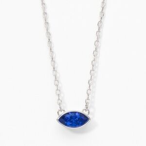 Touchstone Crystal by Swarovski INDI necklace dark sapphire BNIB rhodium plated
